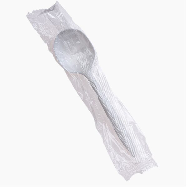 Touch® TI91959 Individually Wrapped Plastic Soup Spoons – Medium Weight, White